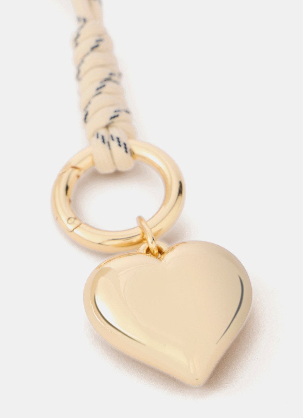 Cream Cord Heart Bag Charm