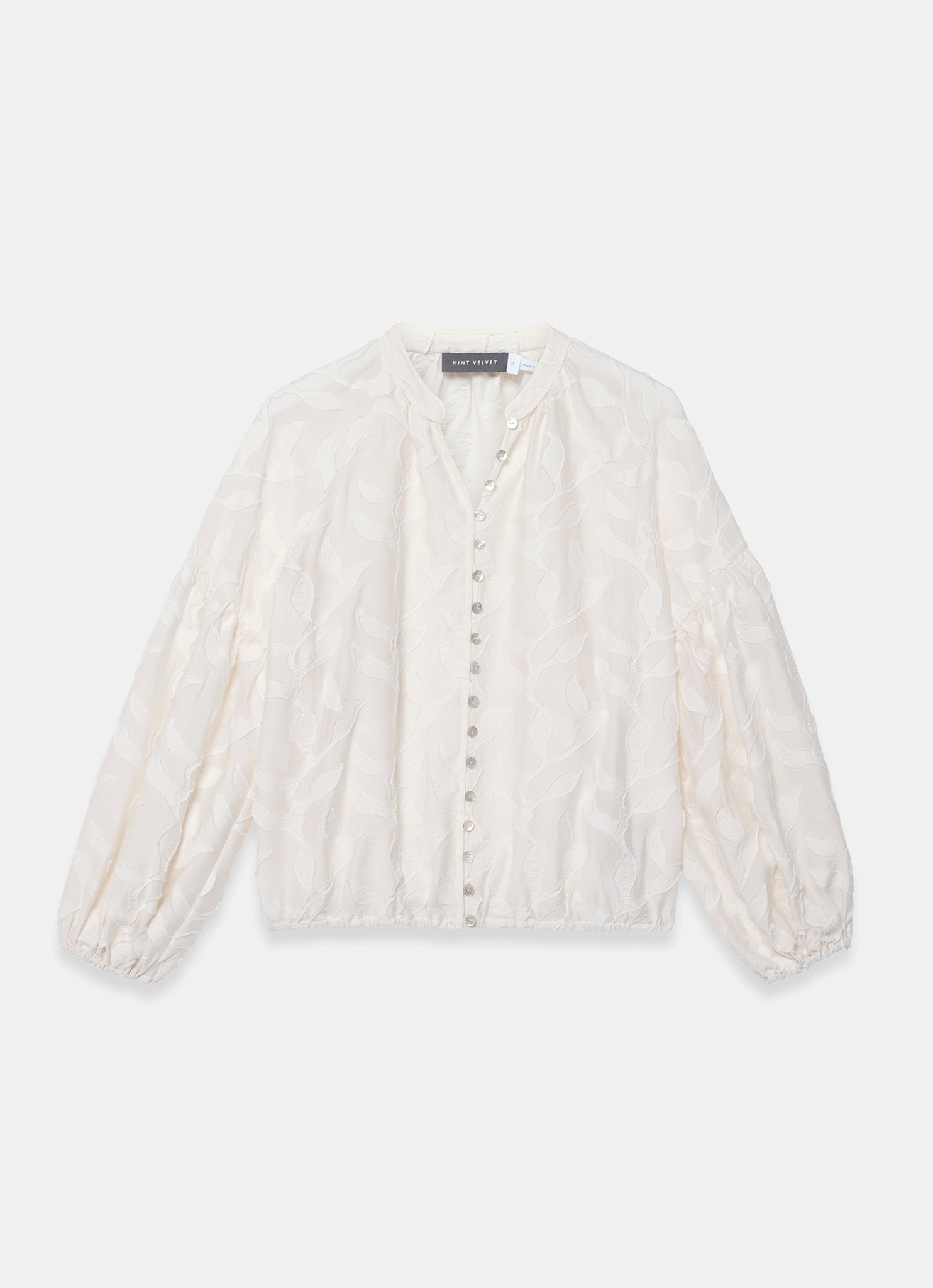 Cream Floral Jacquard Blouse – Mint Velvet