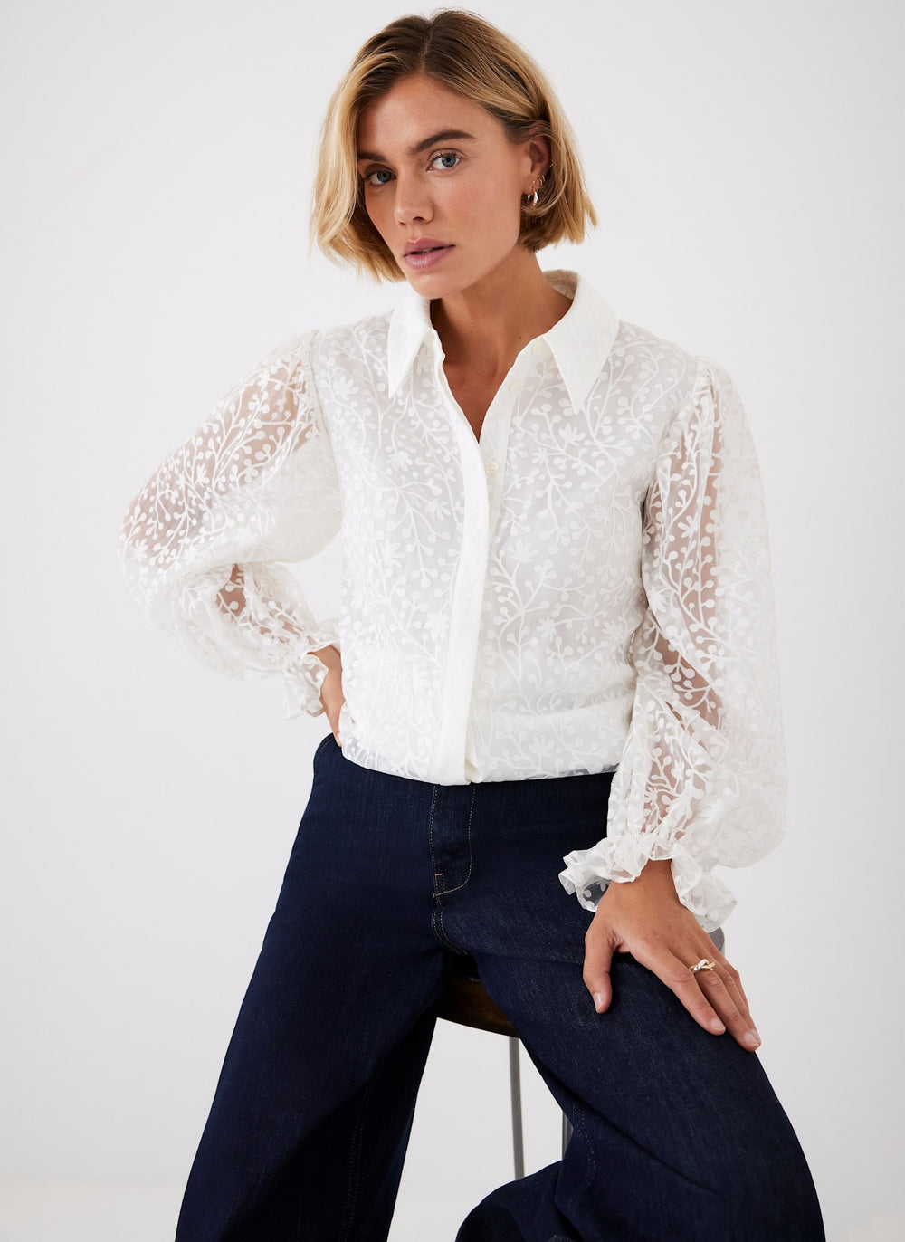 Cream Jacquard Shirt