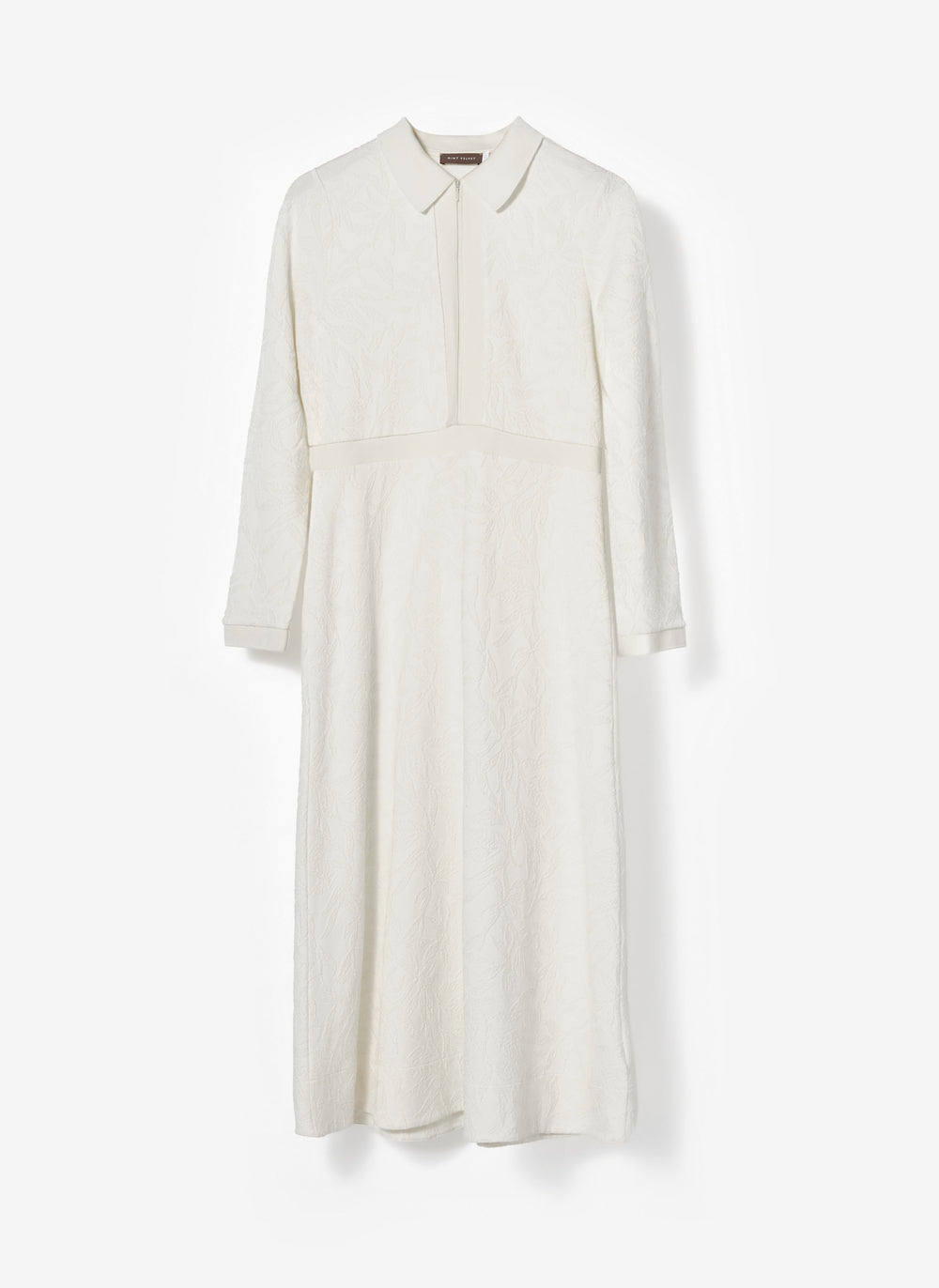fitted lace wedding dress Cream Jacquard Print Midi Dress – Mint Velvet