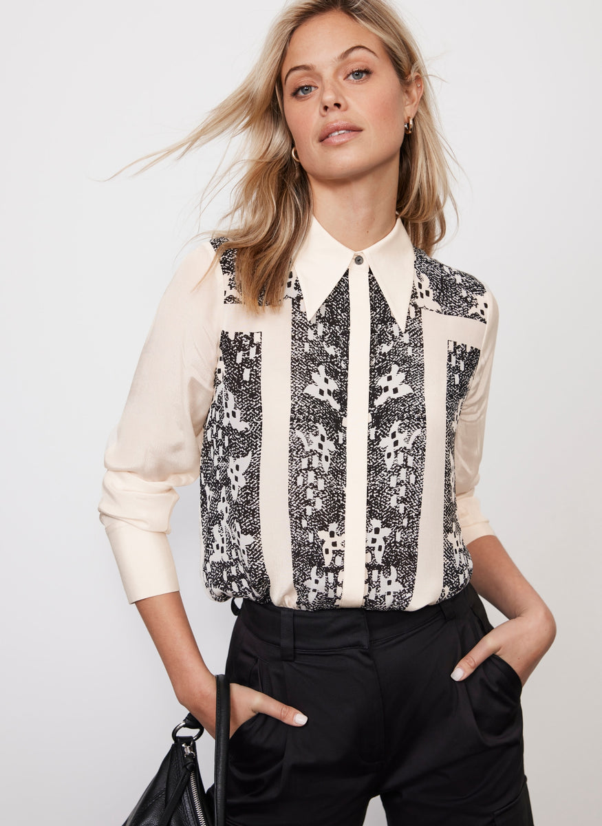 Cream Lace Print Shirt – Mint Velvet