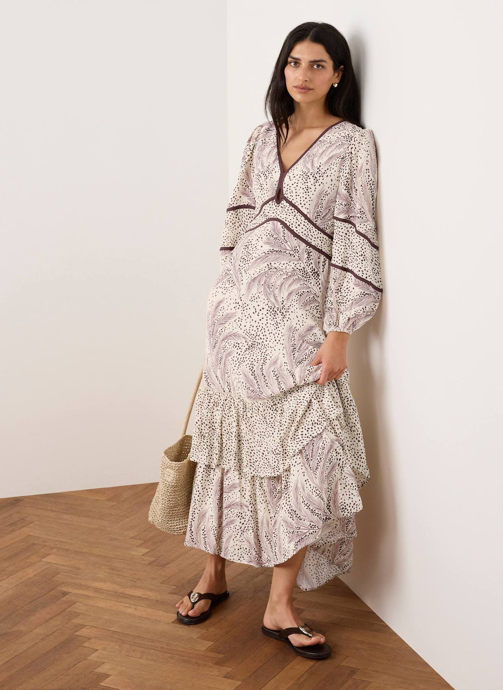 knee length dresses for ladies Tall Boho Floral Print Maxi Dress