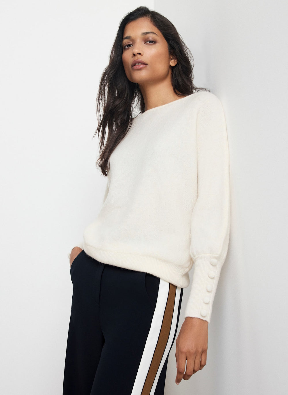 Cream Batwing Sleeve Knit Jumper