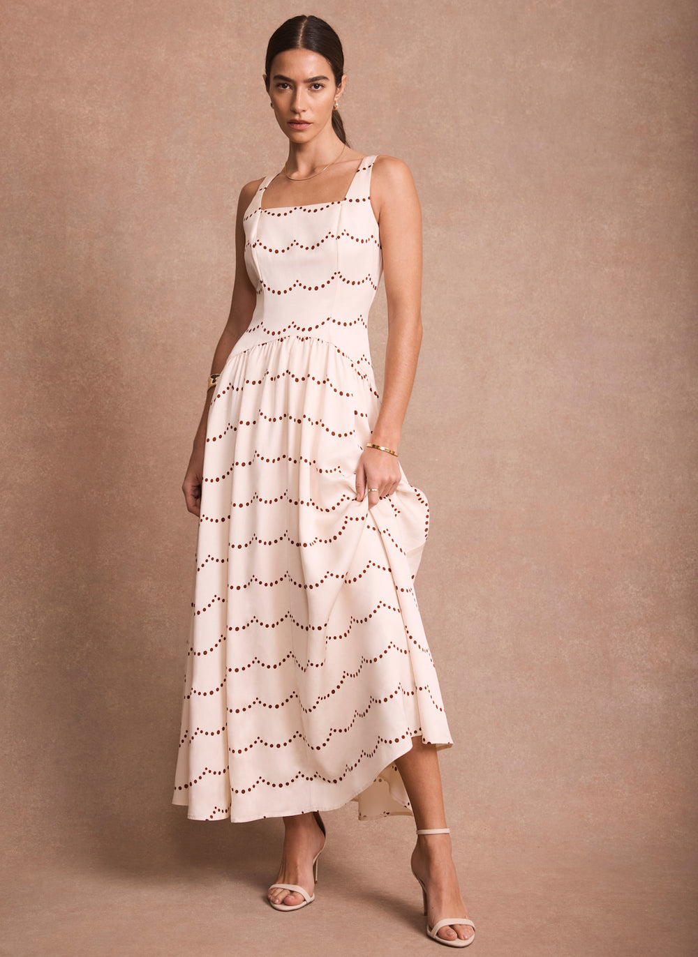 Cream Spot Print Maxi Dress – Mint Velvet