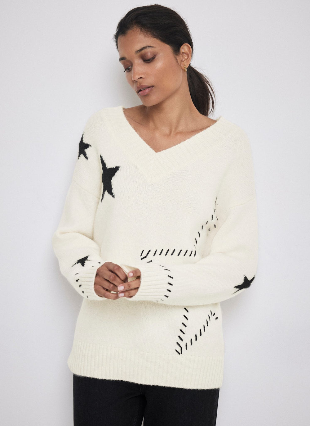 Cream Star Knit Jumper