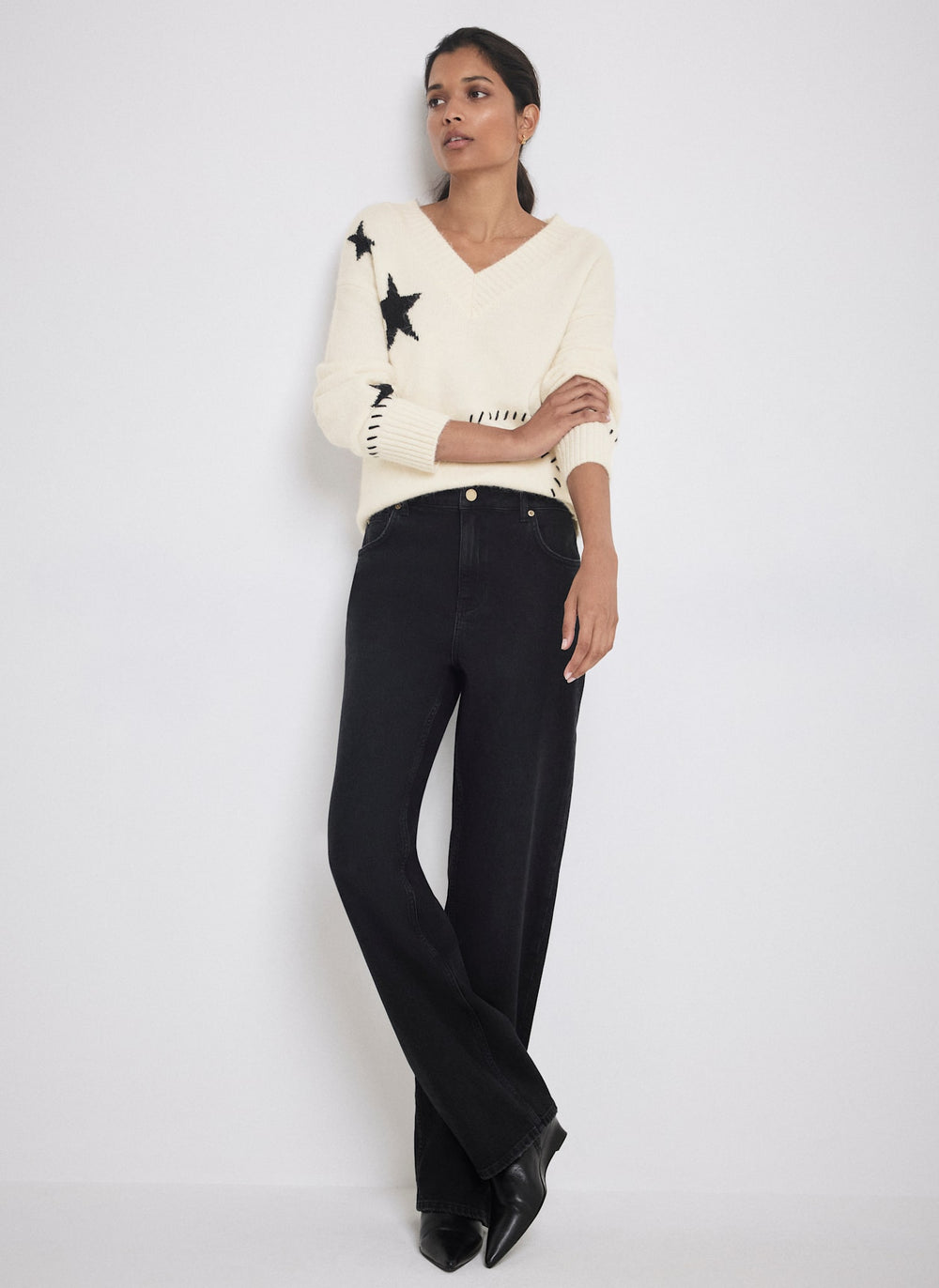 Cream Star Knit Jumper