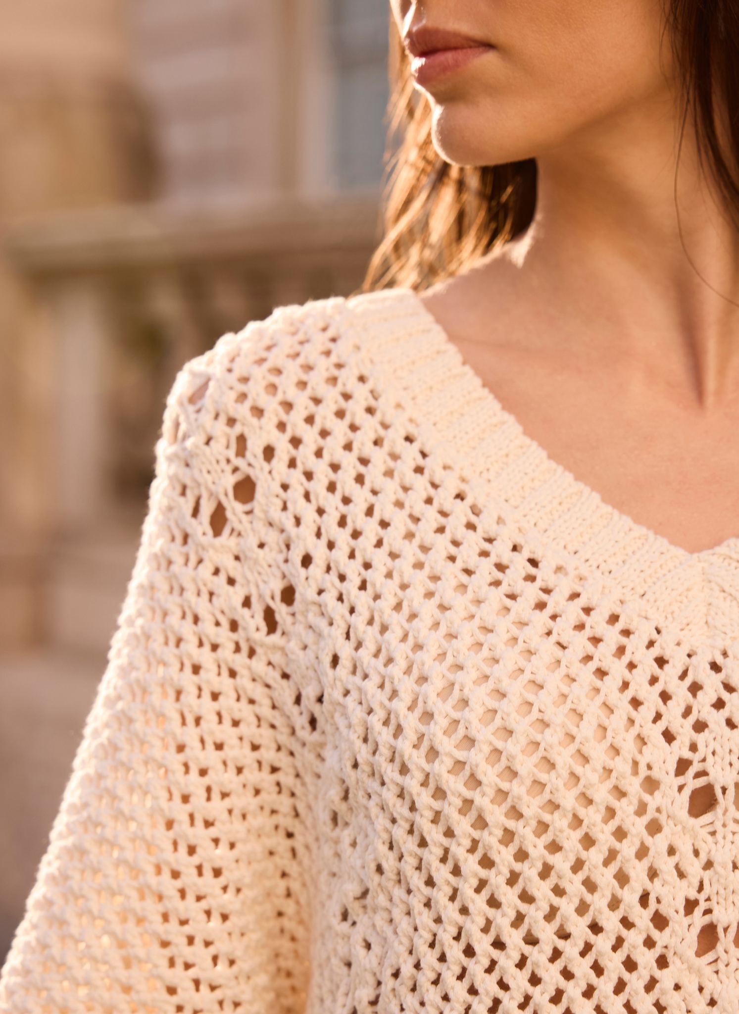 Cream Cotton Blend Knit Top – Mint Velvet