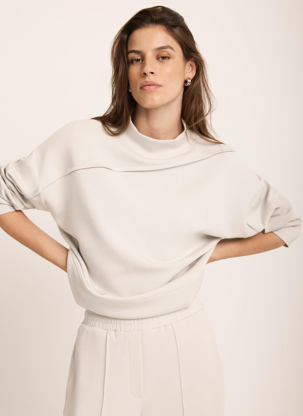 Cream Seam Detail Sweatshirt