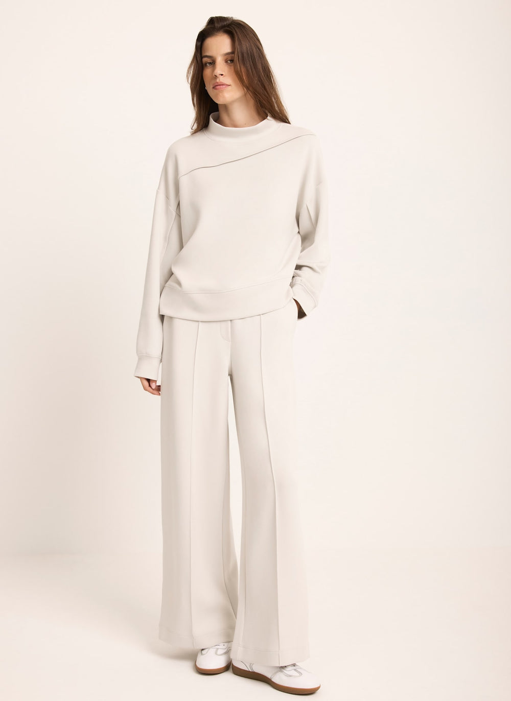 Cream Seam Detail Sweatshirt