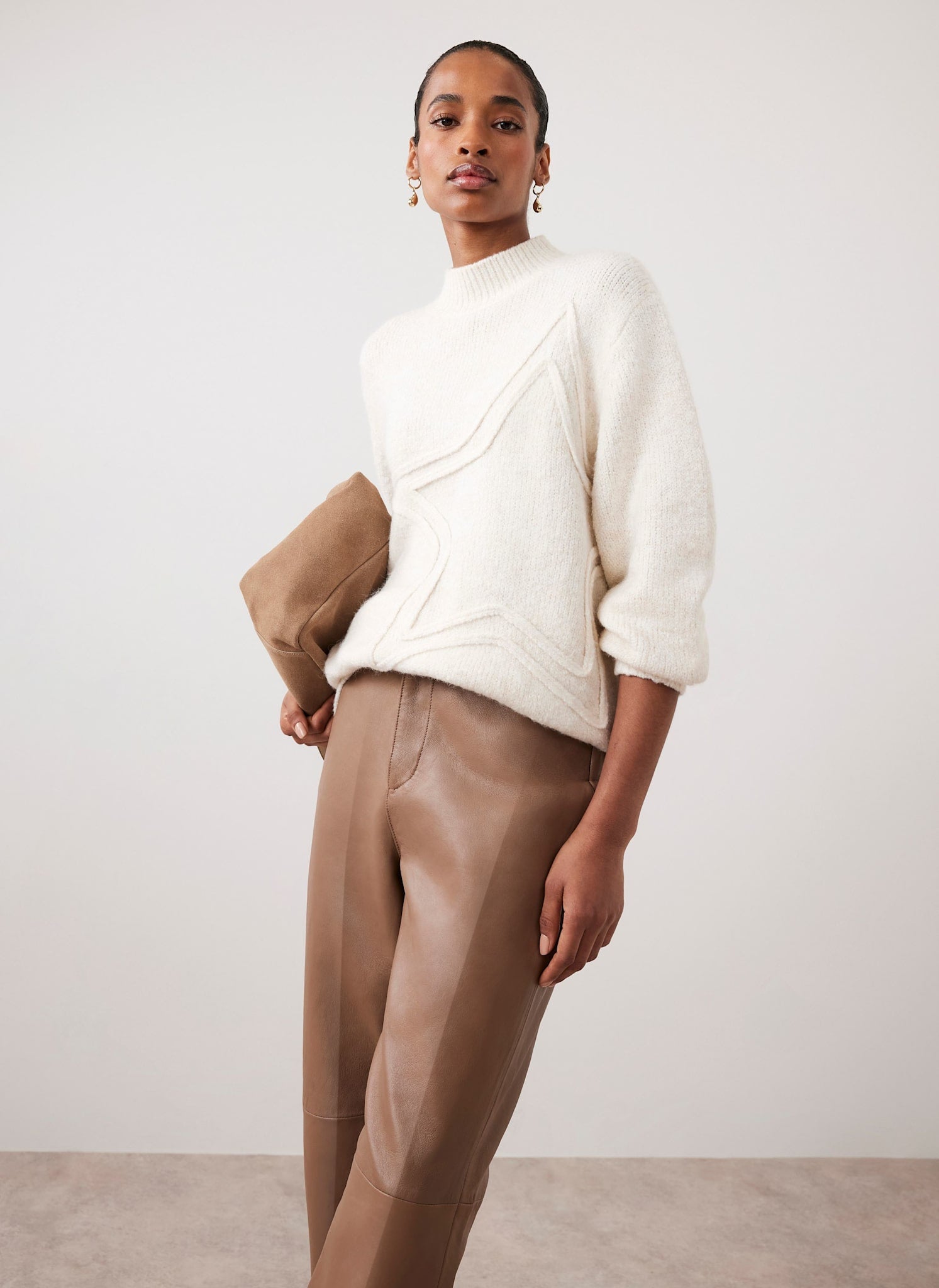 Cream Wool Blend Longline Knit Top – Mint Velvet