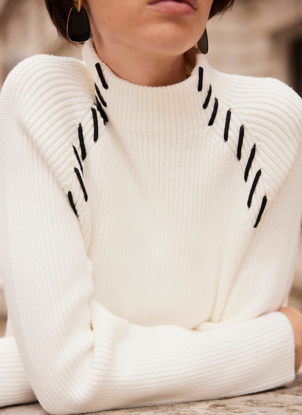 Cream Whipstitch Knitted Mini Dress Mint Velvet Cream Whipstitch Knitted Mini Dress Mint Velvet