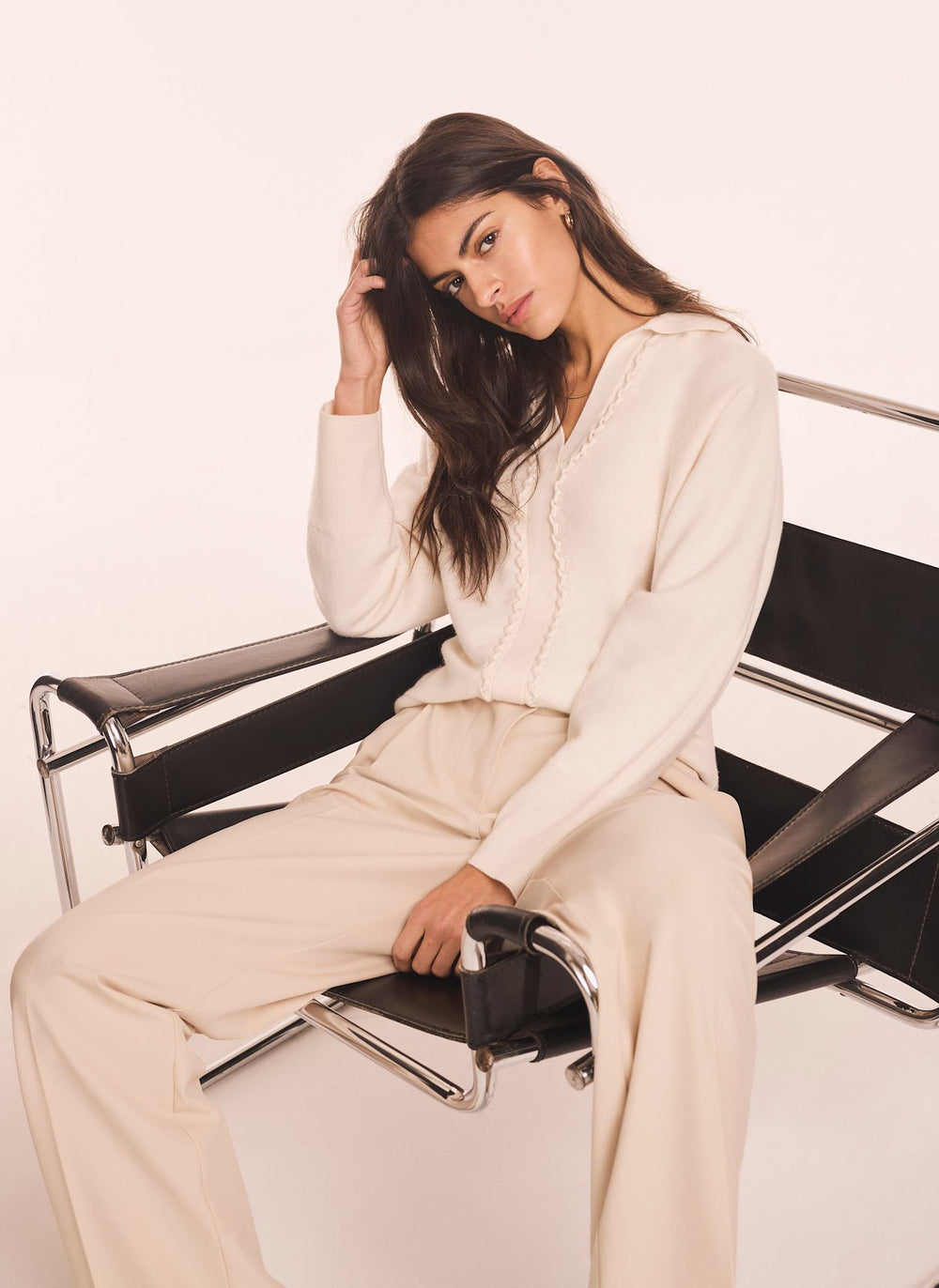 Cream Wool Blend Knit Jumper