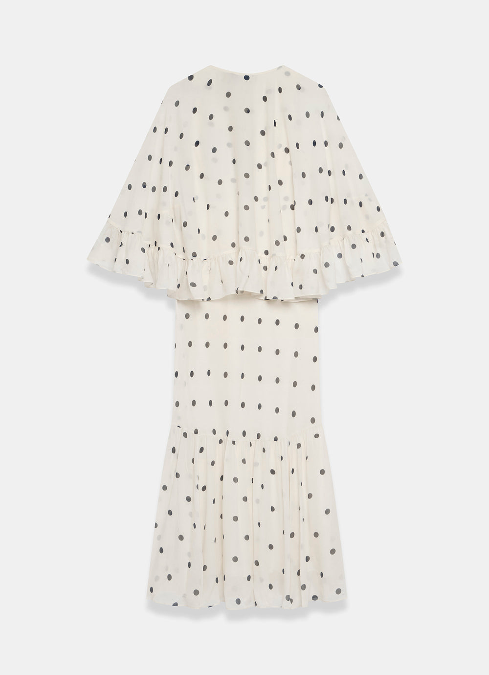 cream and black spotted dress self-portrait - Cream Polka Dot Taffeta Midi Dress