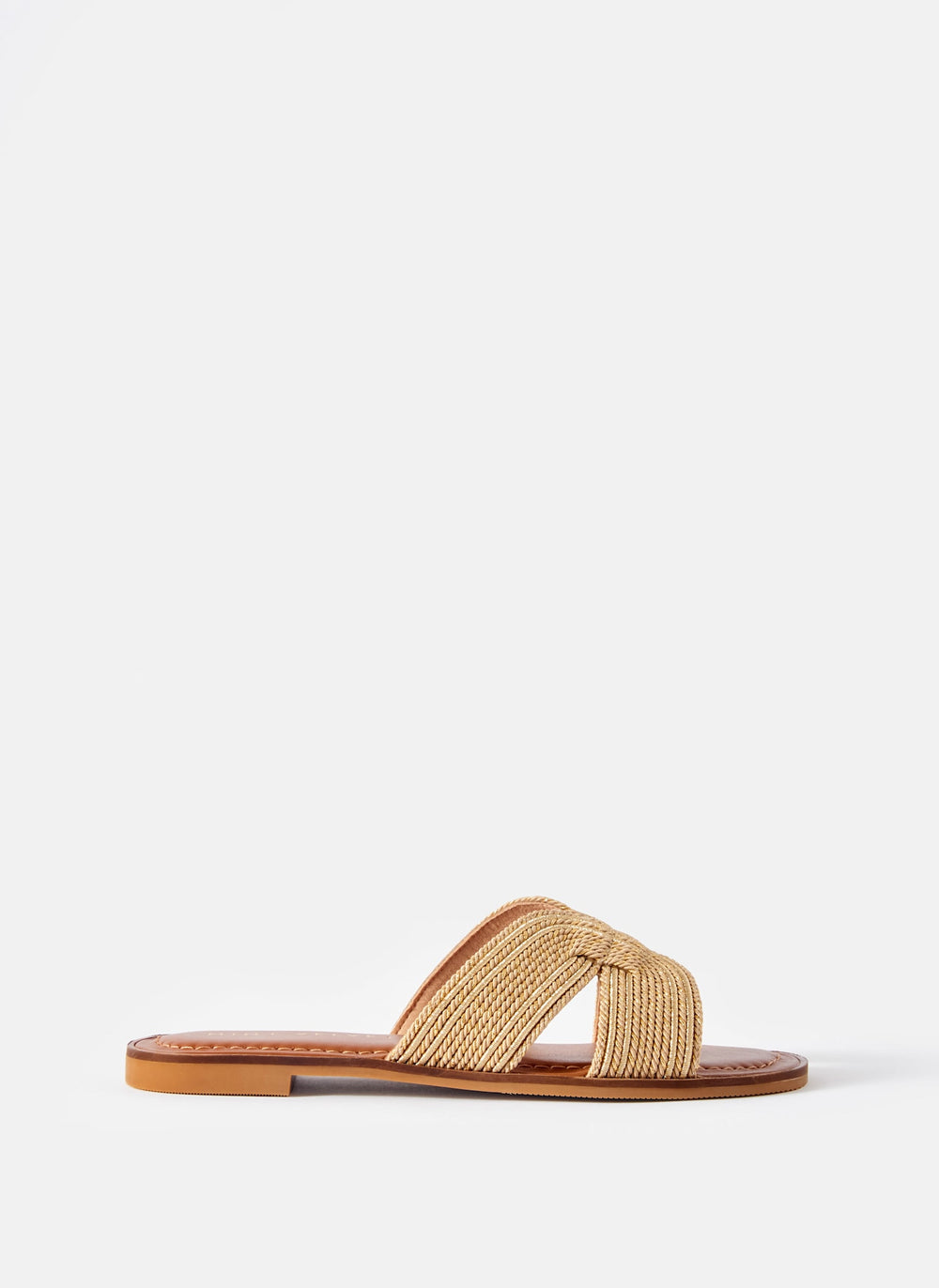 Darcie Gold Rope Flat Sandals