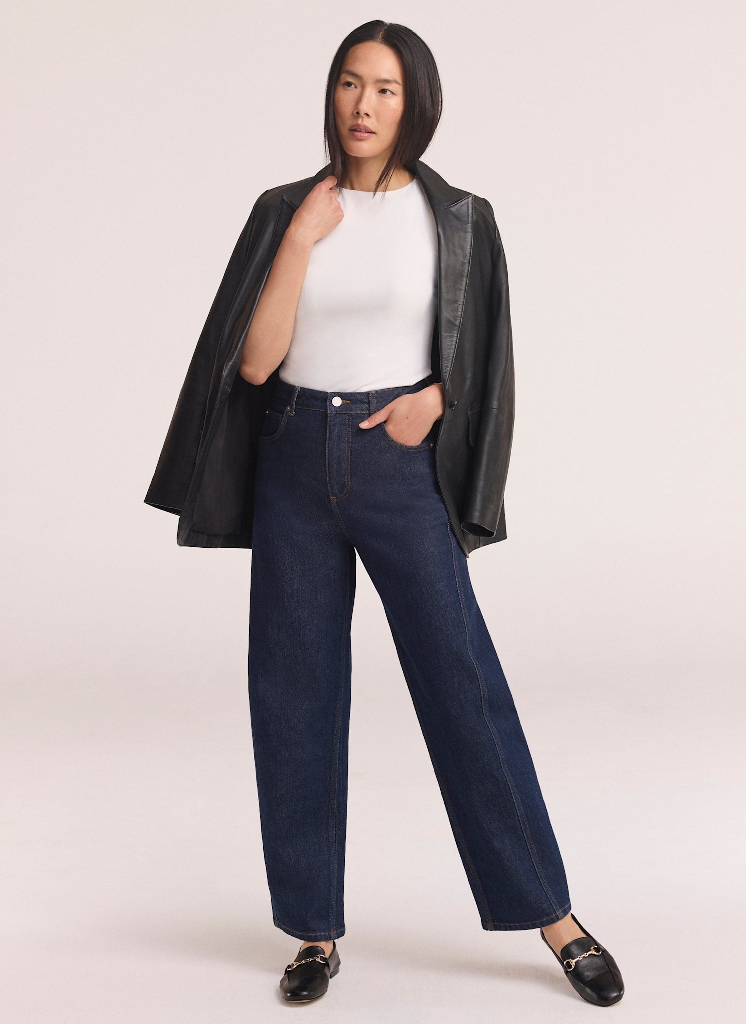 Dark Indigo Barrel Leg Jeans – Mint Velvet