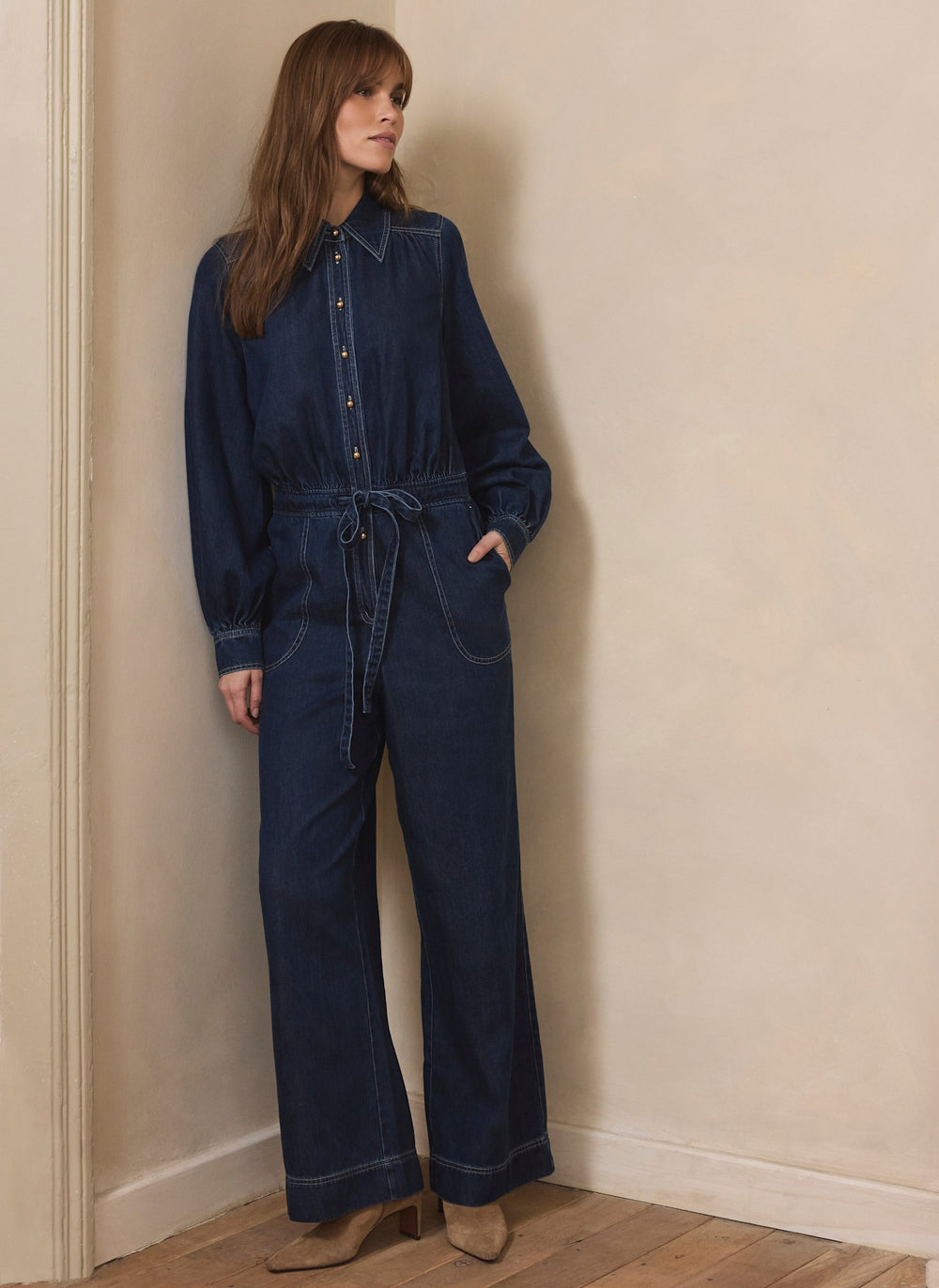 Dark Indigo Denim Jumpsuit
