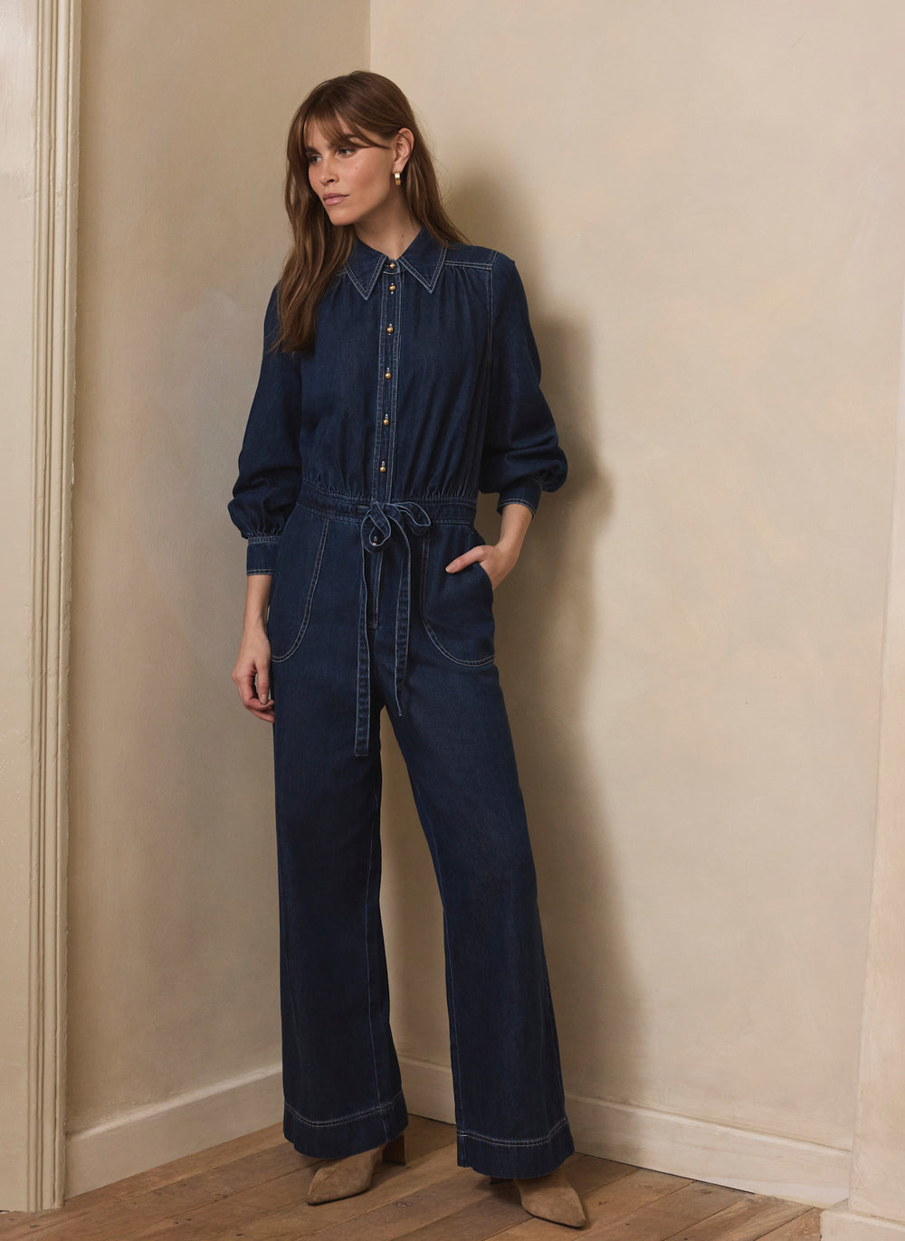 Dark Indigo Denim Jumpsuit