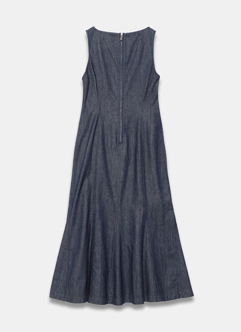 Mint Velvet Dark Blue Denim Midi Dress | Size 8 | Blue | Sleeveless