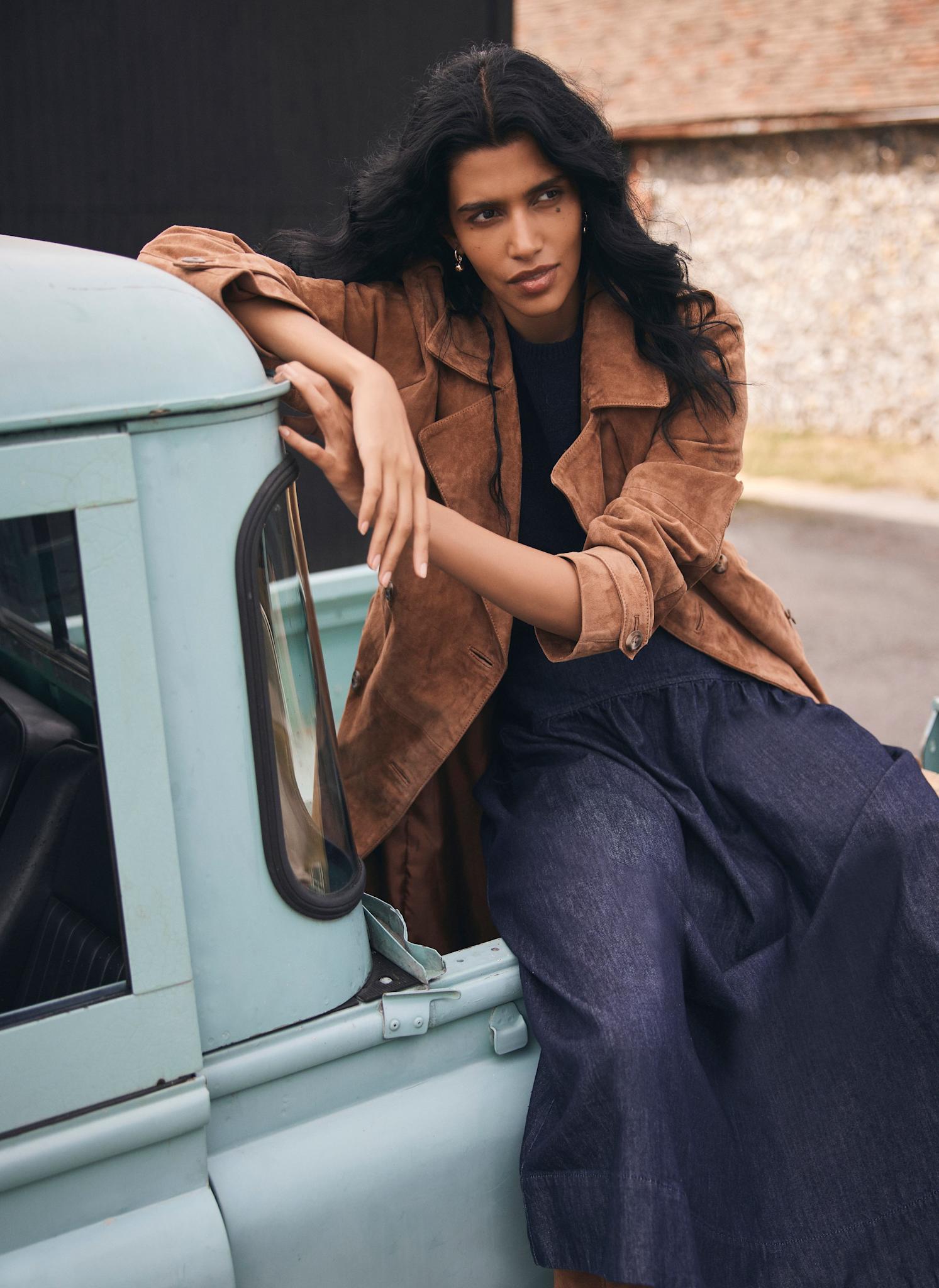 Dark Indigo Denim Maxi Skirt – Mint Velvet