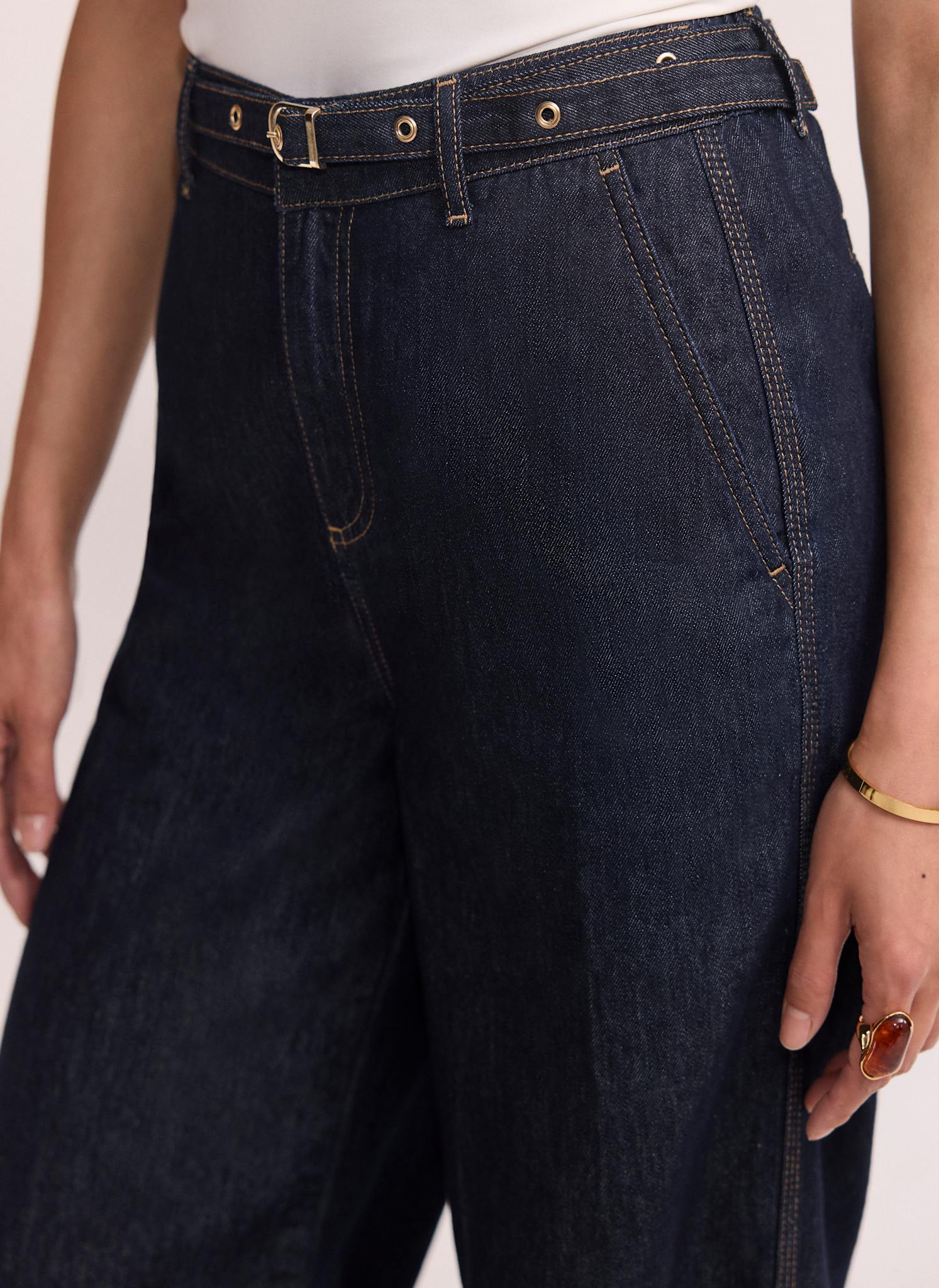 Dark Indigo Clean Wide Jeans – Mint Velvet
