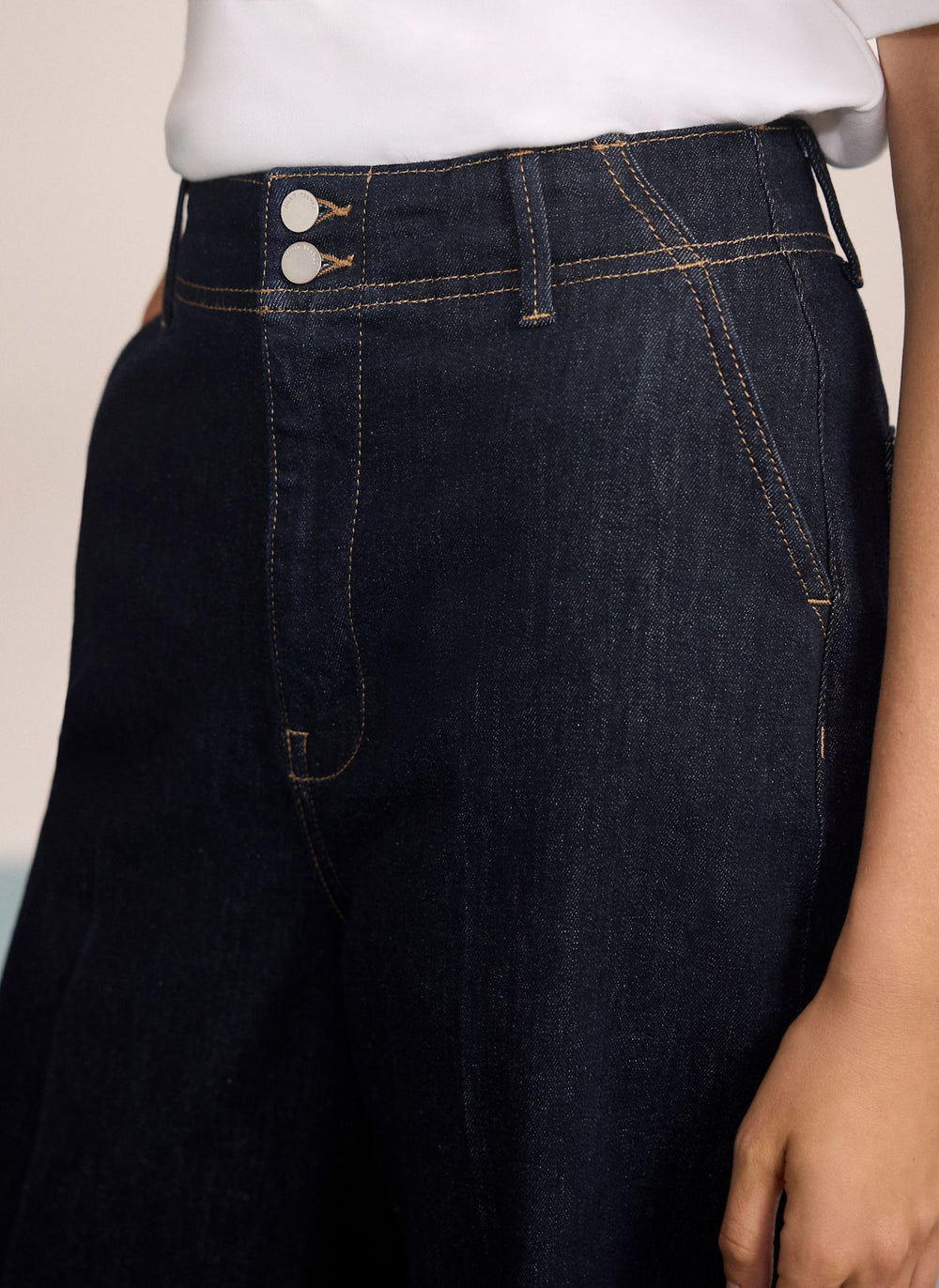 Dark Indigo Tailored Wide Jeans