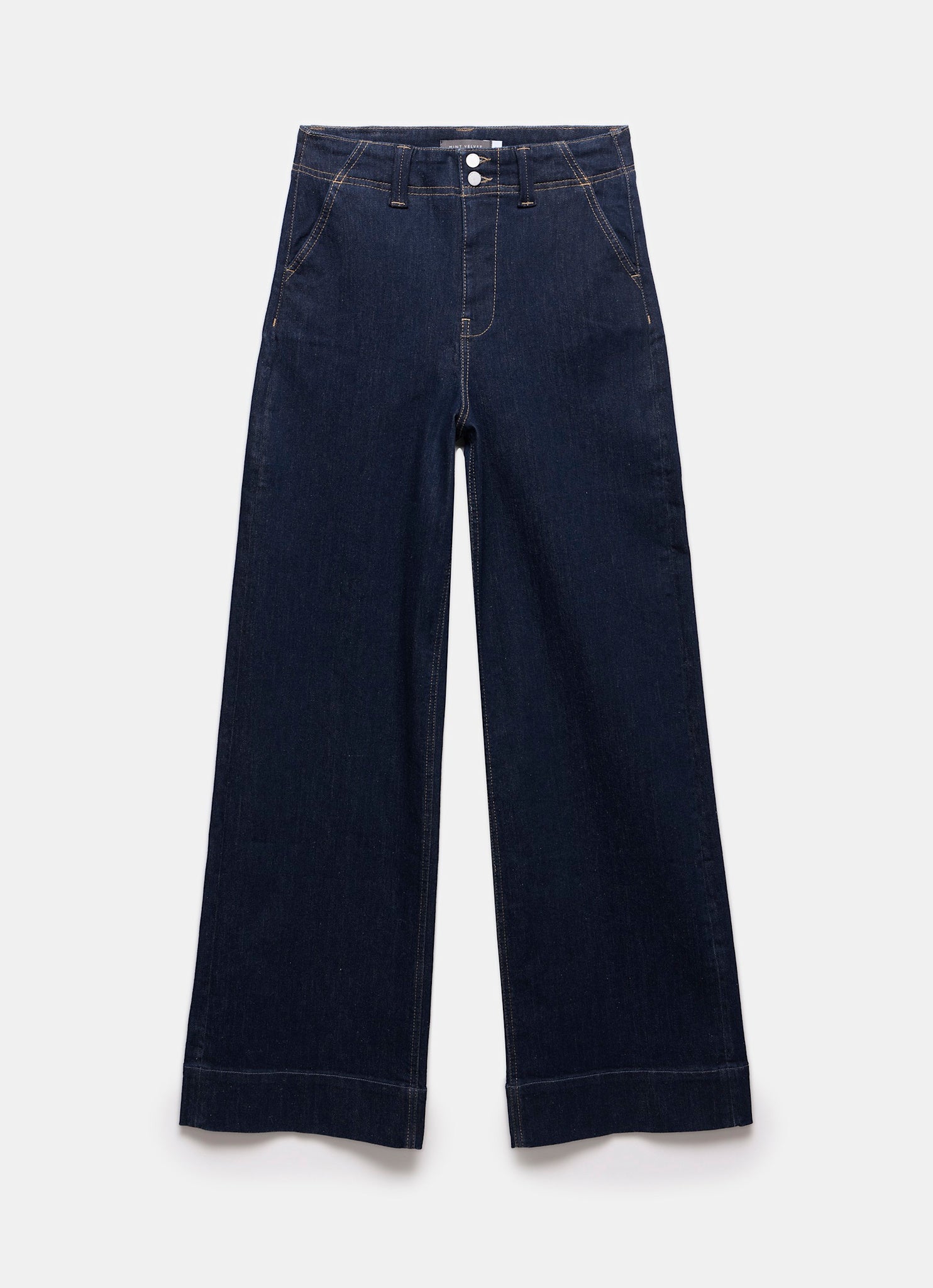 Dark Indigo Tailored Wide Leg Jeans – Mint Velvet