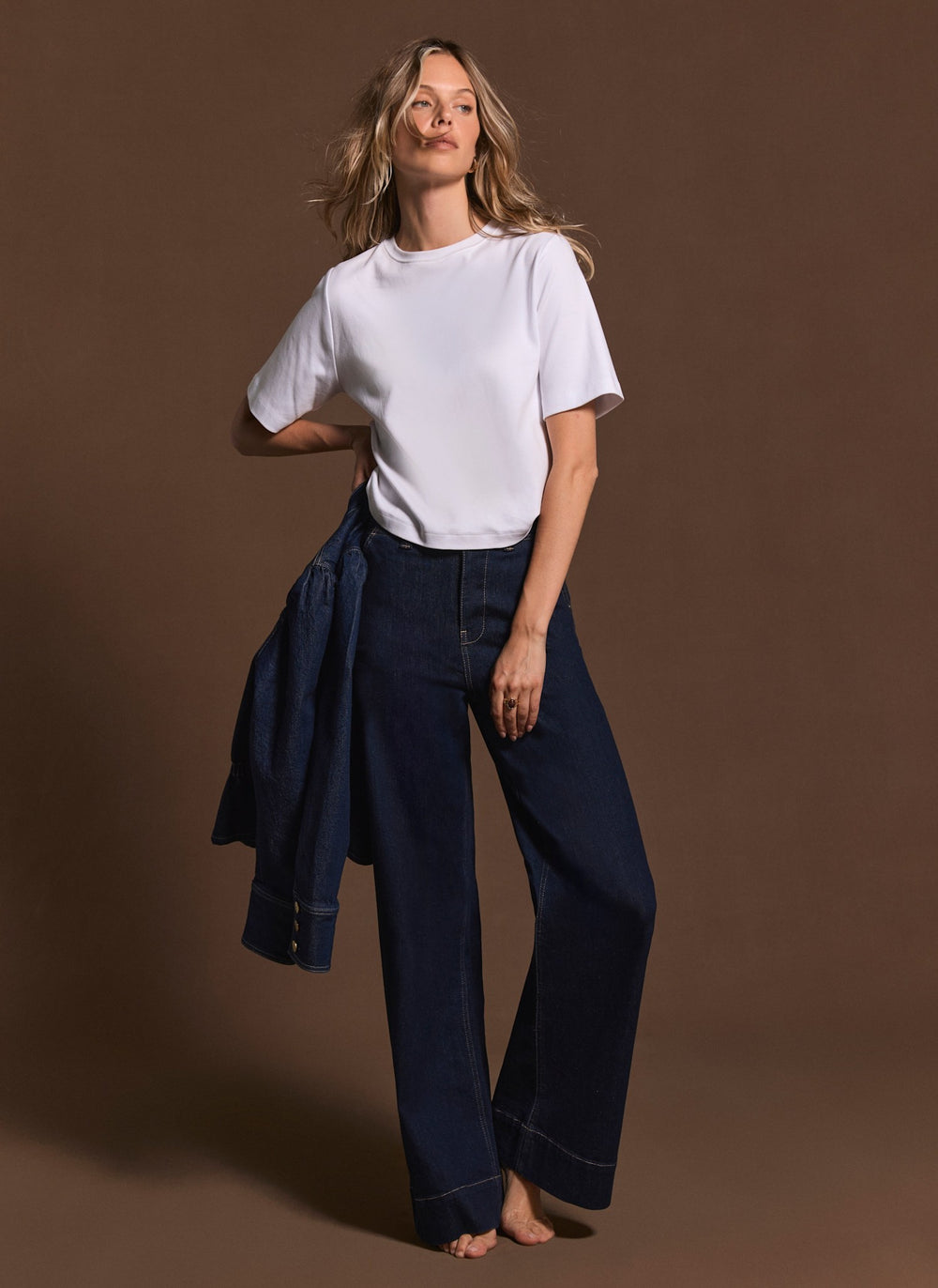 Dark Indigo Tailored Wide Jeans