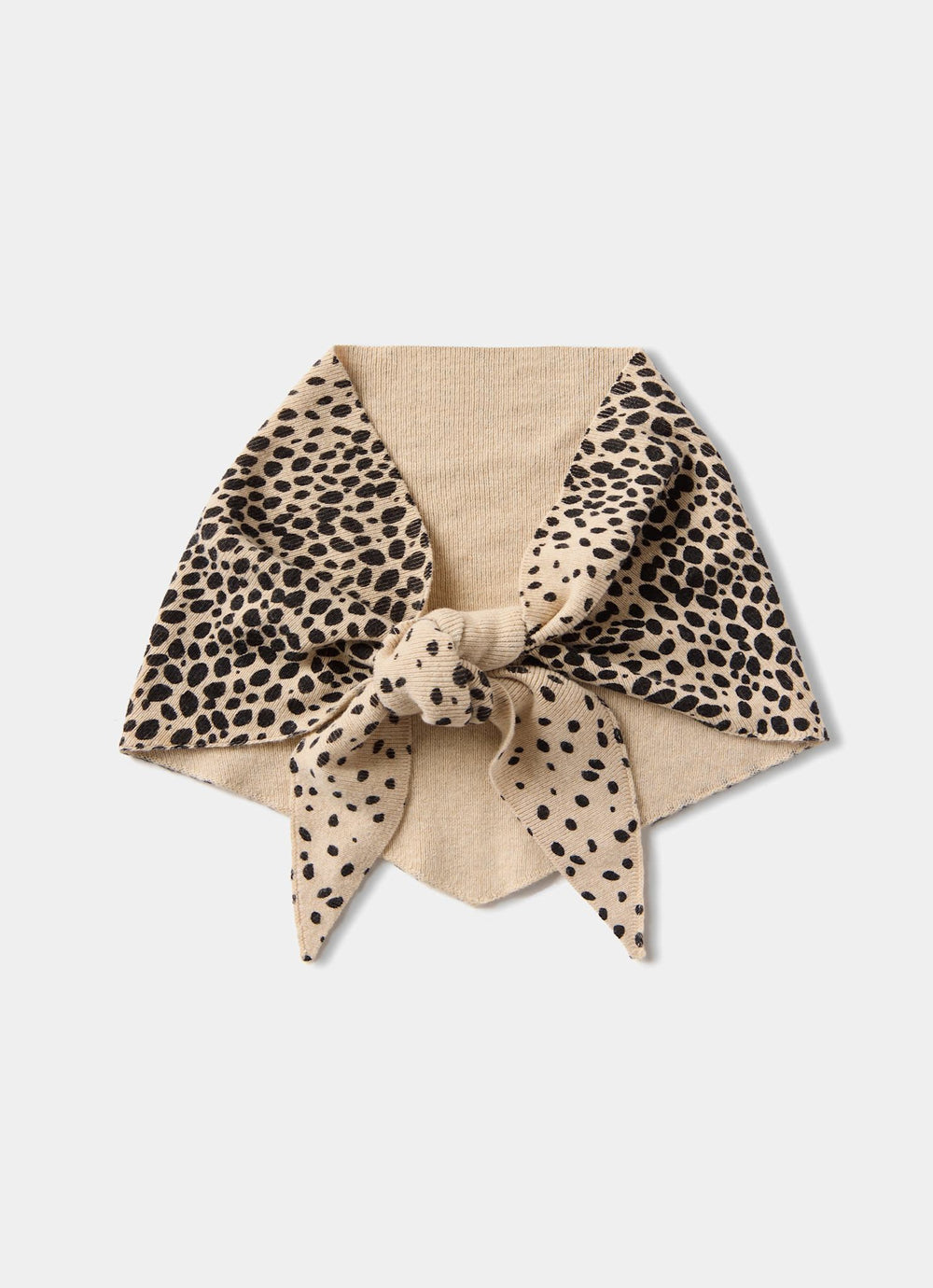 Neutral Animal Print Knit Scarf