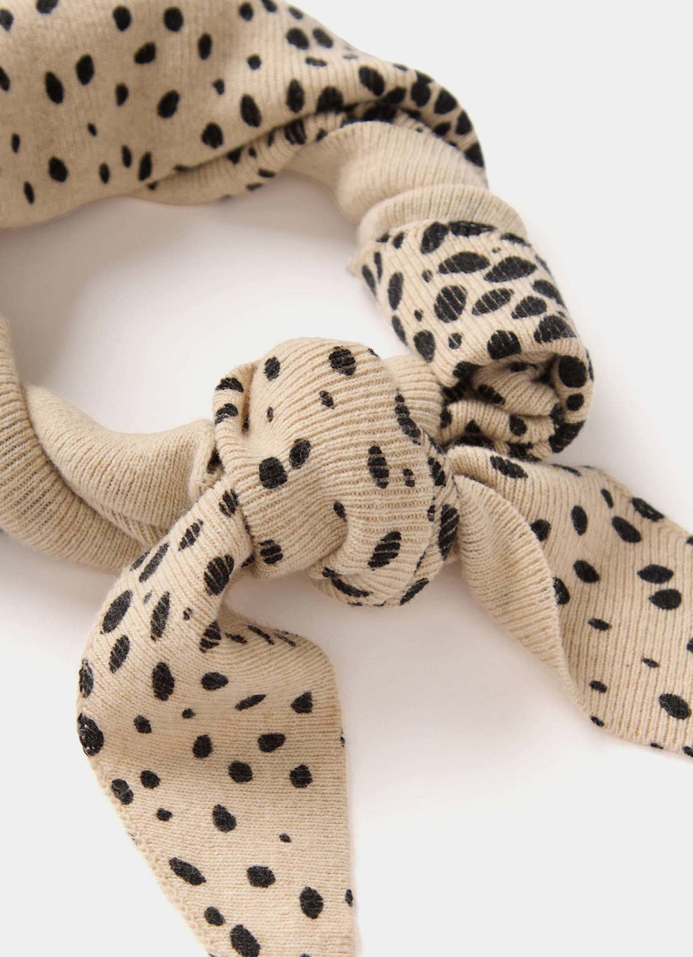 Neutral Animal Print Knit Scarf