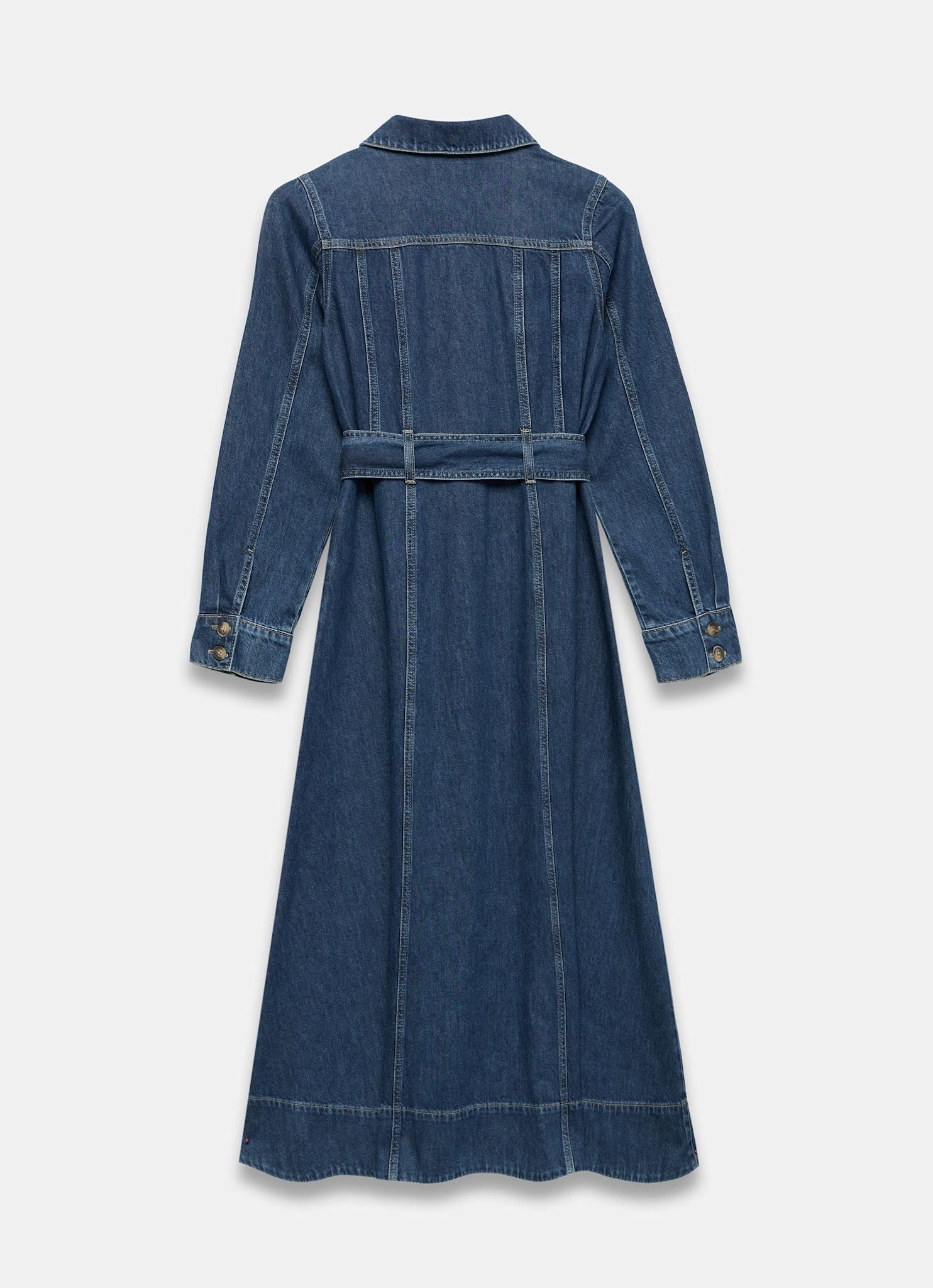 Indigo Denim Belted Midi Shirt Dress – Mint Velvet