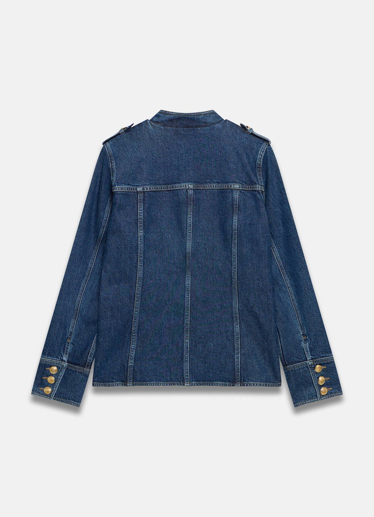 Indigo Denim Military Jacket – Mint Velvet