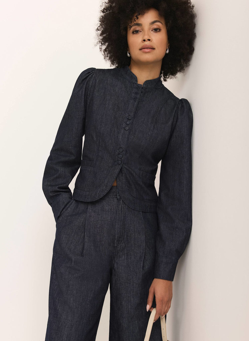 Dark Indigo Denim Long Sleeve Jacket