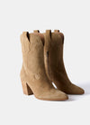 Dol Neutral Suede Cowboy Ankle Boots (Image 4)