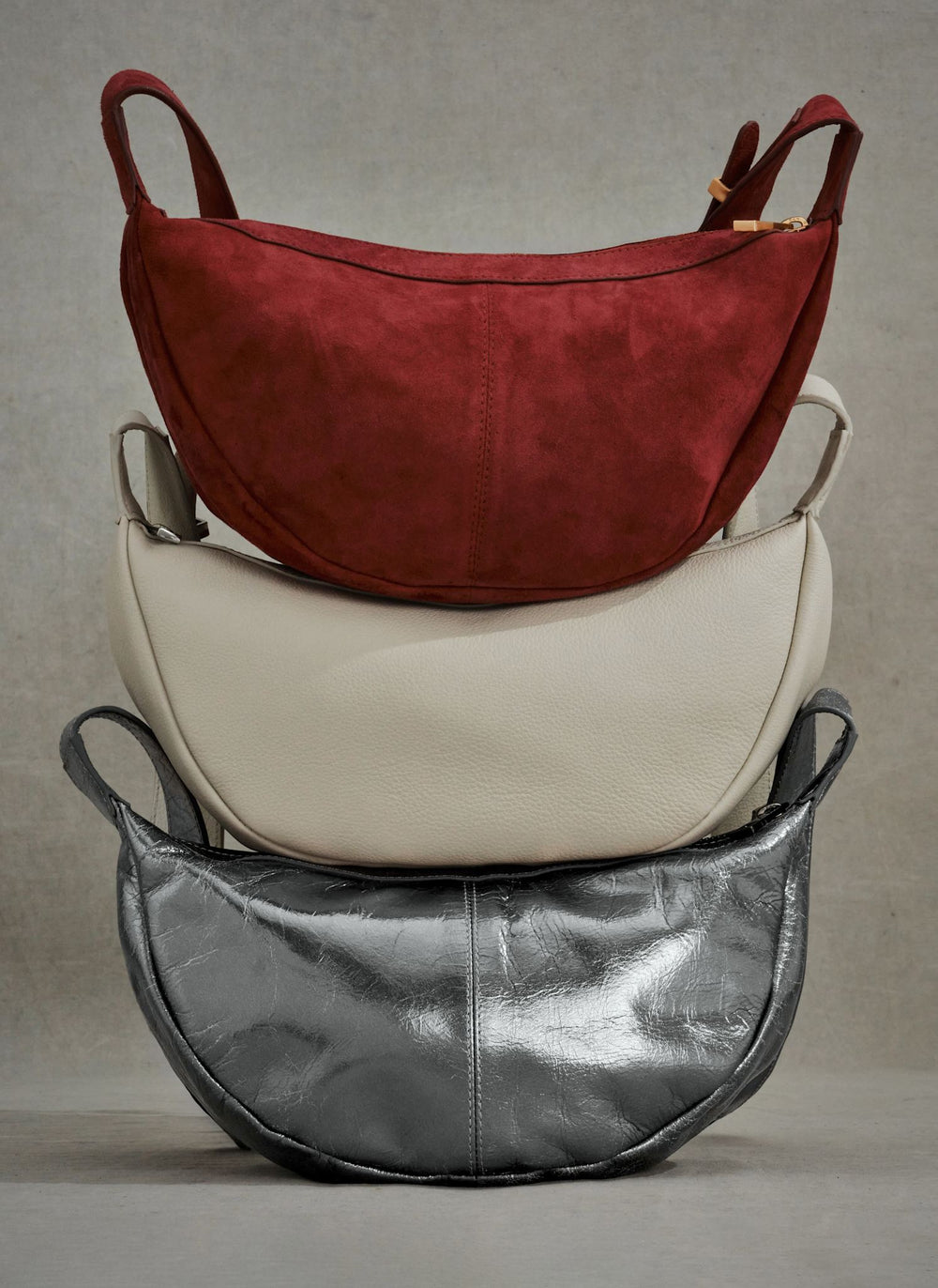 Dolly White Leather Scoop Sling Bag