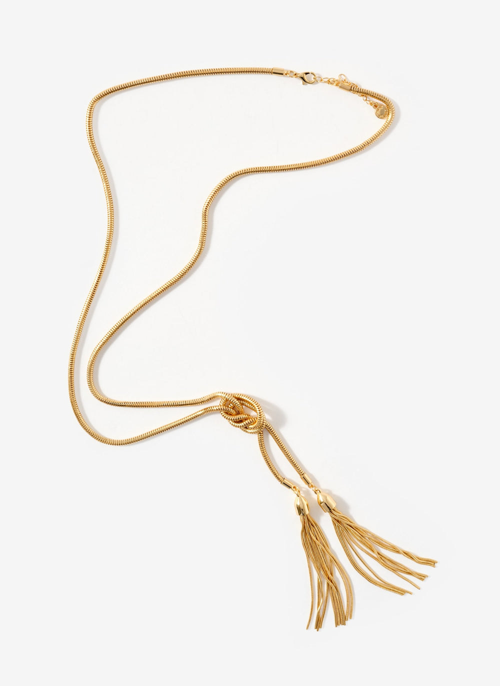Gold Tone Double Tassel Necklace