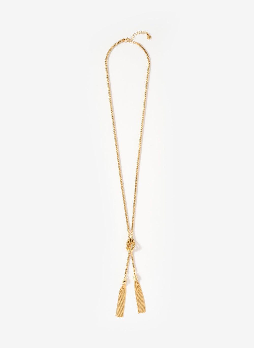 Gold Tone Double Tassel Necklace