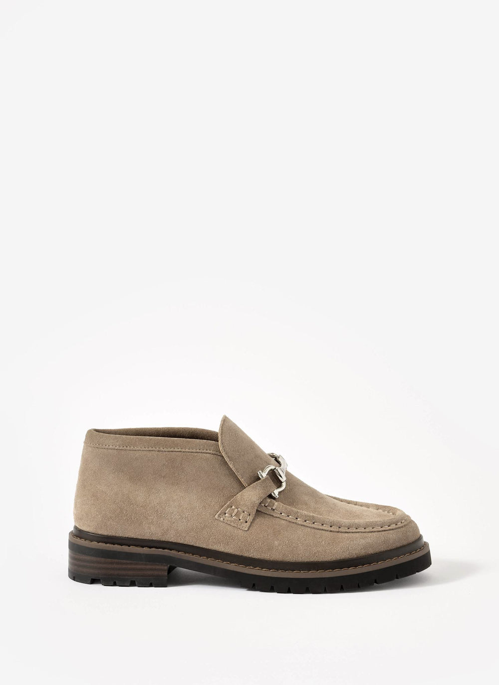 Effie Neutral Suede Loafer Boots