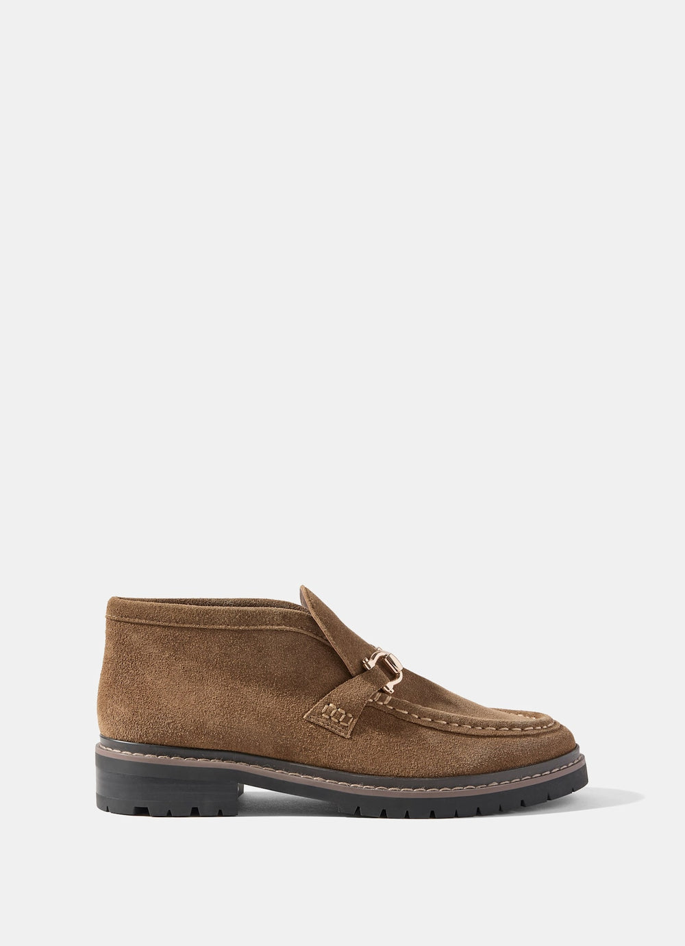 Effie Brown Suede Loafer Boots