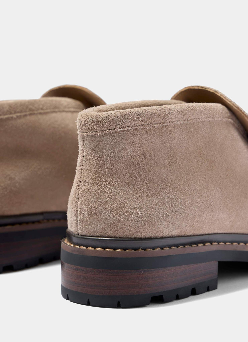 Effie Neutral Suede Loafer Boots