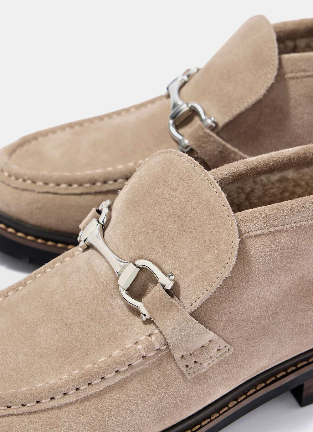 Effie Neutral Suede Loafer Boots