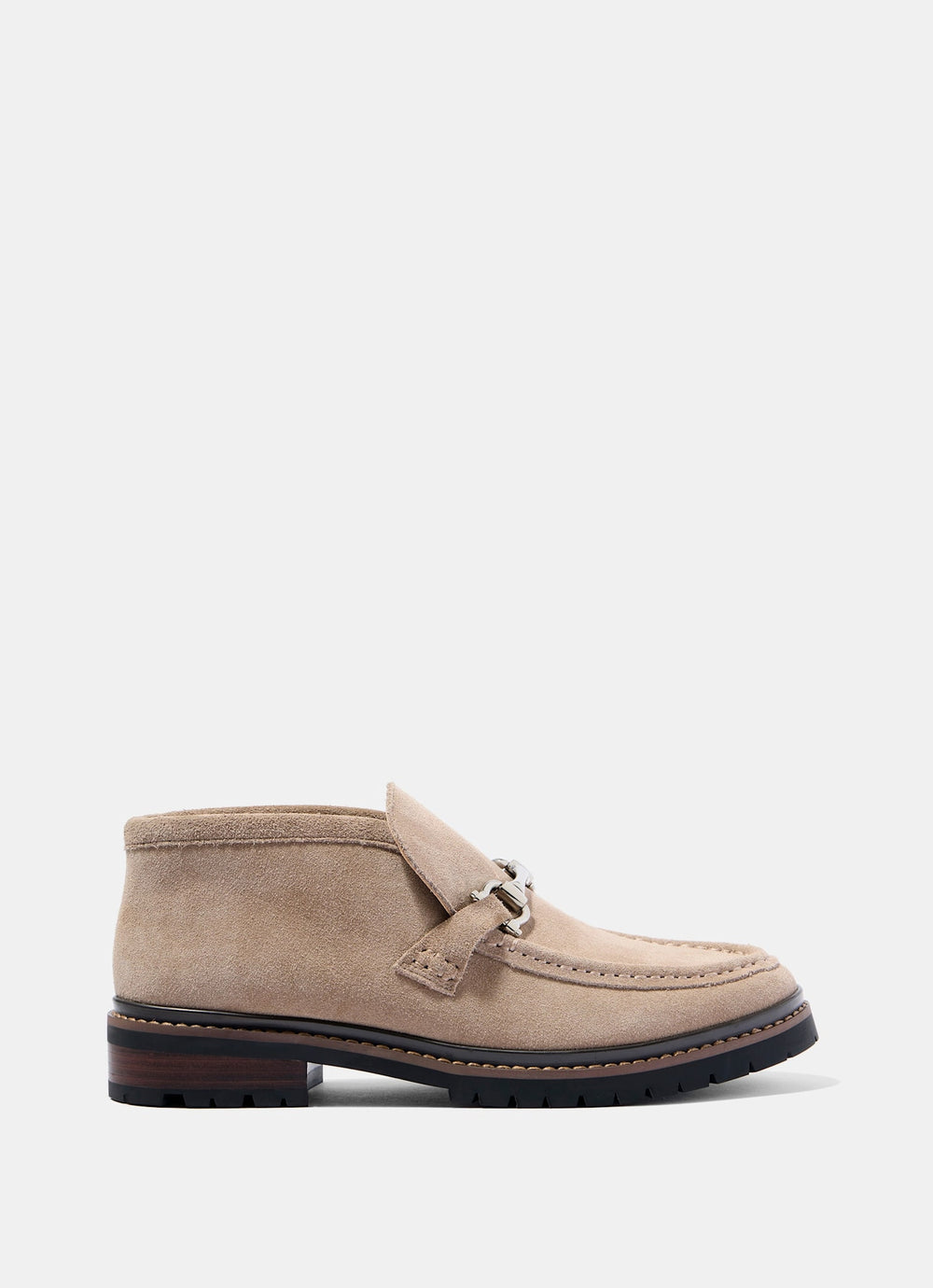 Effie Neutral Suede Loafer Boots