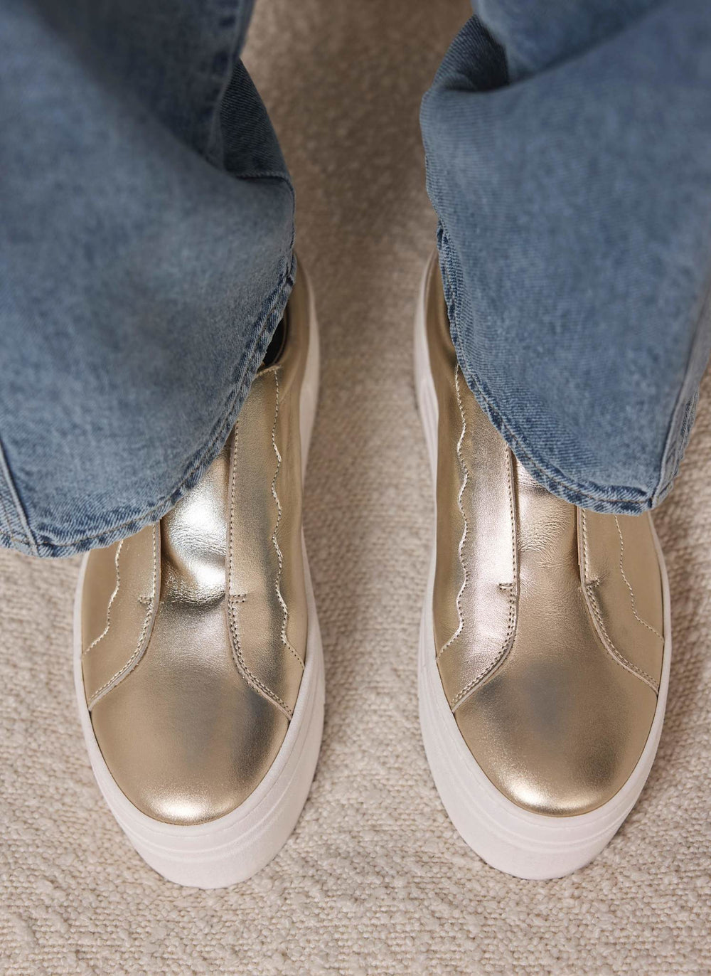 Ellie Gold Platform Trainers