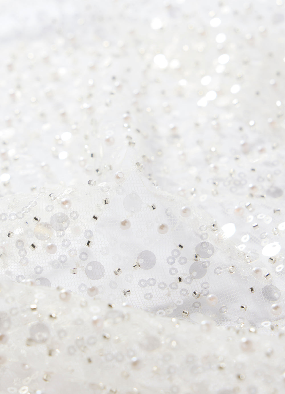 White Sequin Skirt Scarf