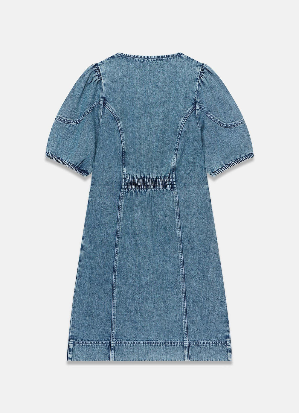 denim embroidered mini dress Sweetheart Denim Embroidered Mini Dress