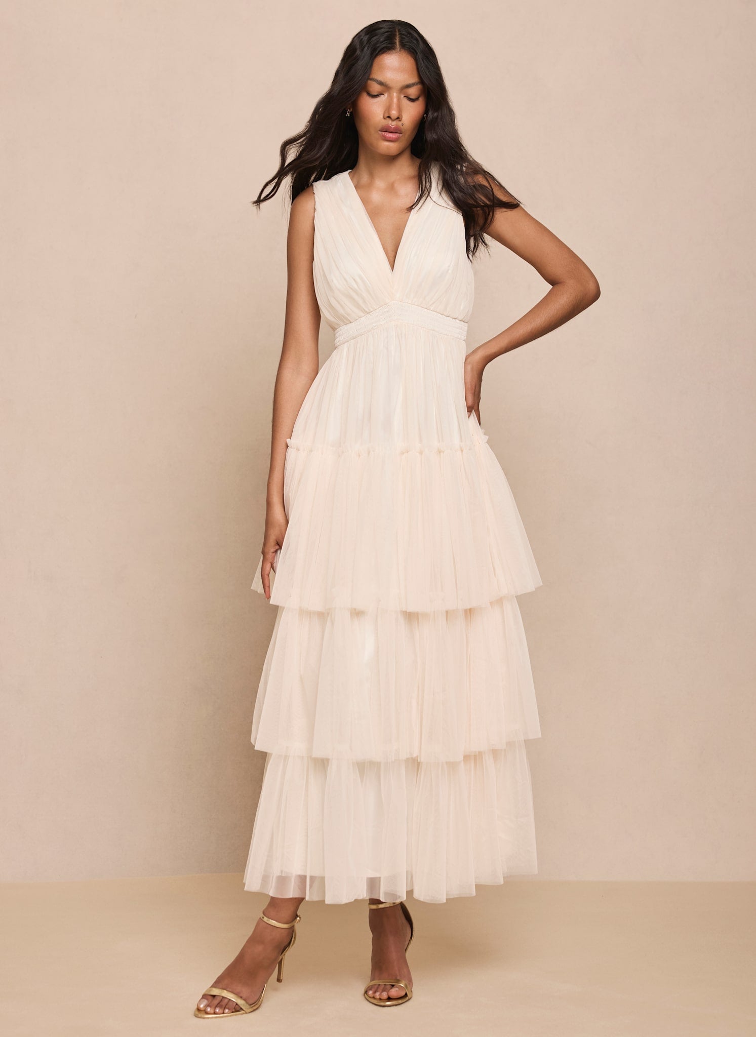 Cream Tulle 2-in-1 Maxi Dress – Mint Velvet