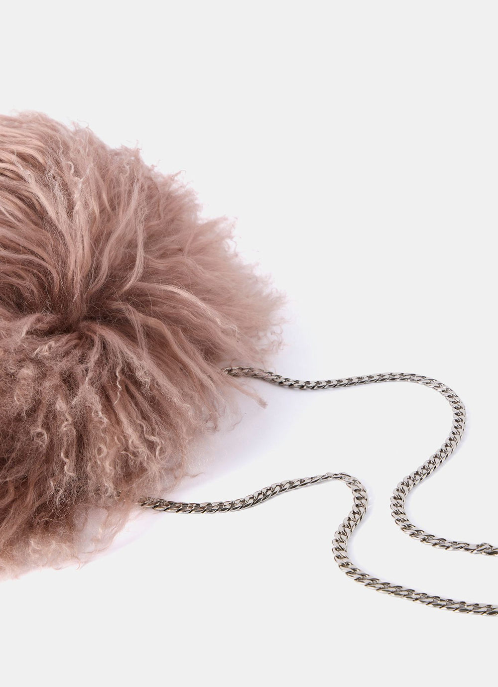 Fallon Pale Pink Mongolian Fur Bag
