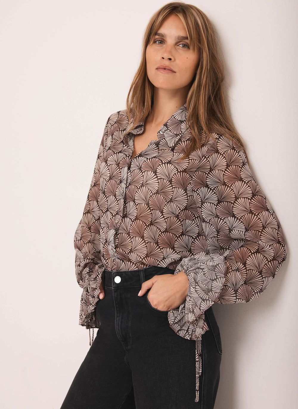 Neutral Geo Print Shirt