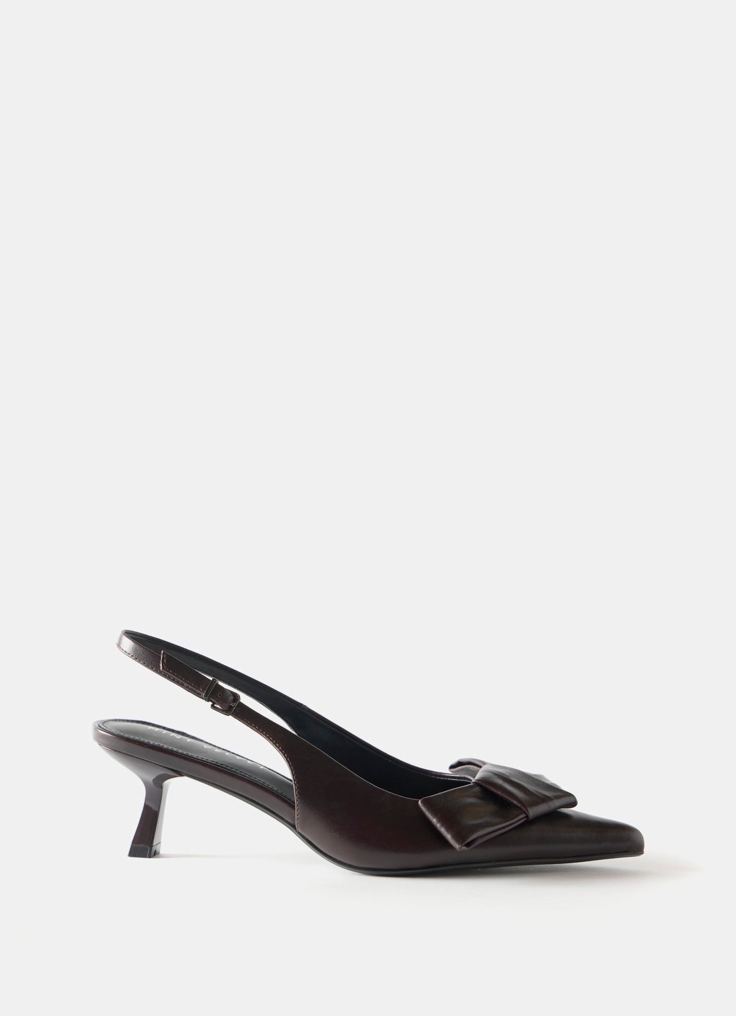 Burgundy Slingback Kitten Heels