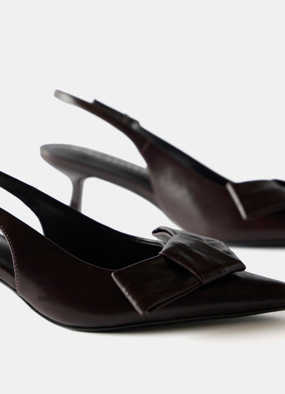 Burgundy Slingback Kitten Heels
