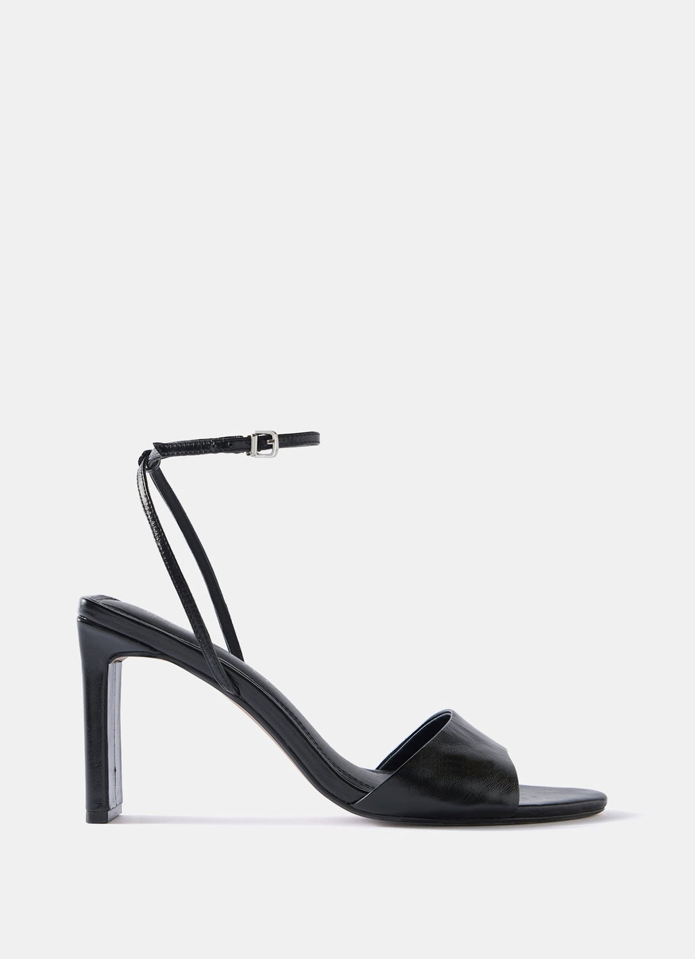 Lou Black Leather High Heel Sandals – Mint Velvet